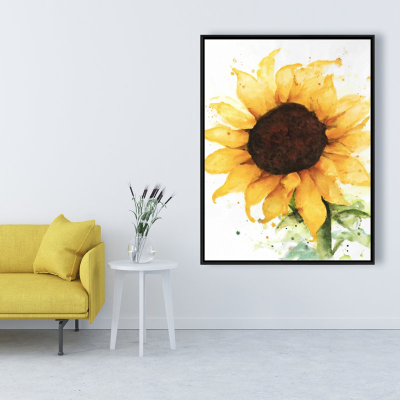 Sunflower Print On Canvas, H 36 po x l 48 po