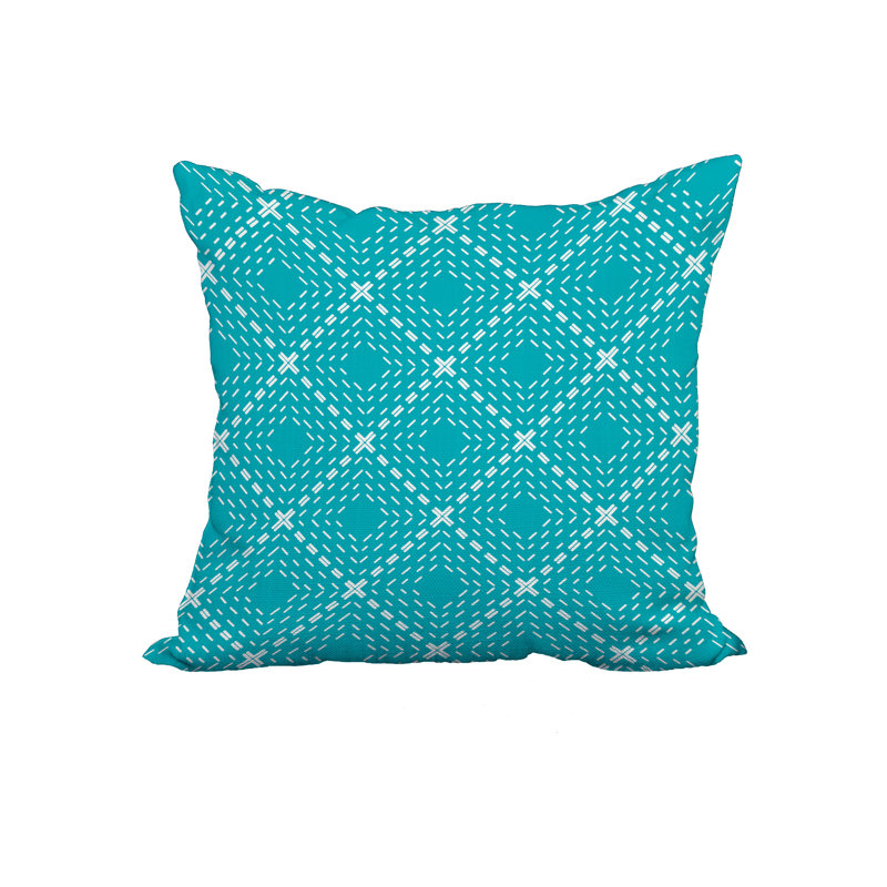 Geometric Reversible Throw Pillow, 18"x18", Blue