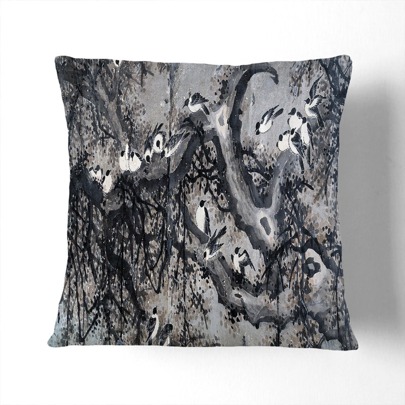 Square Throw Cushion, 40cm H x 40cm W x 15cm D, Black