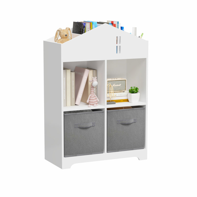 Bibliothèque pour enfant à 2 niveaux avec 2 tiroirs
