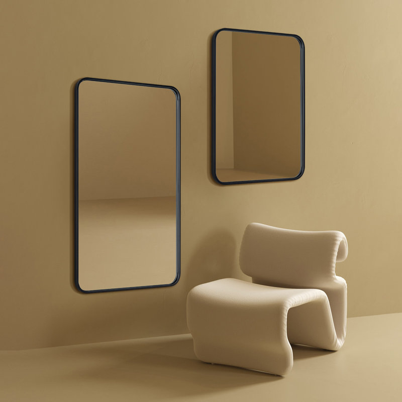 Miroir de salle de bain Aria, Noir mat, 36 po x 24 po