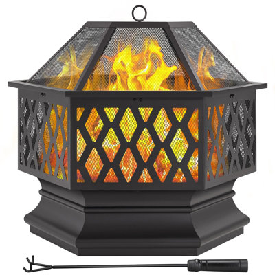 Boyter Hexagon Wood Burning Fire Pit