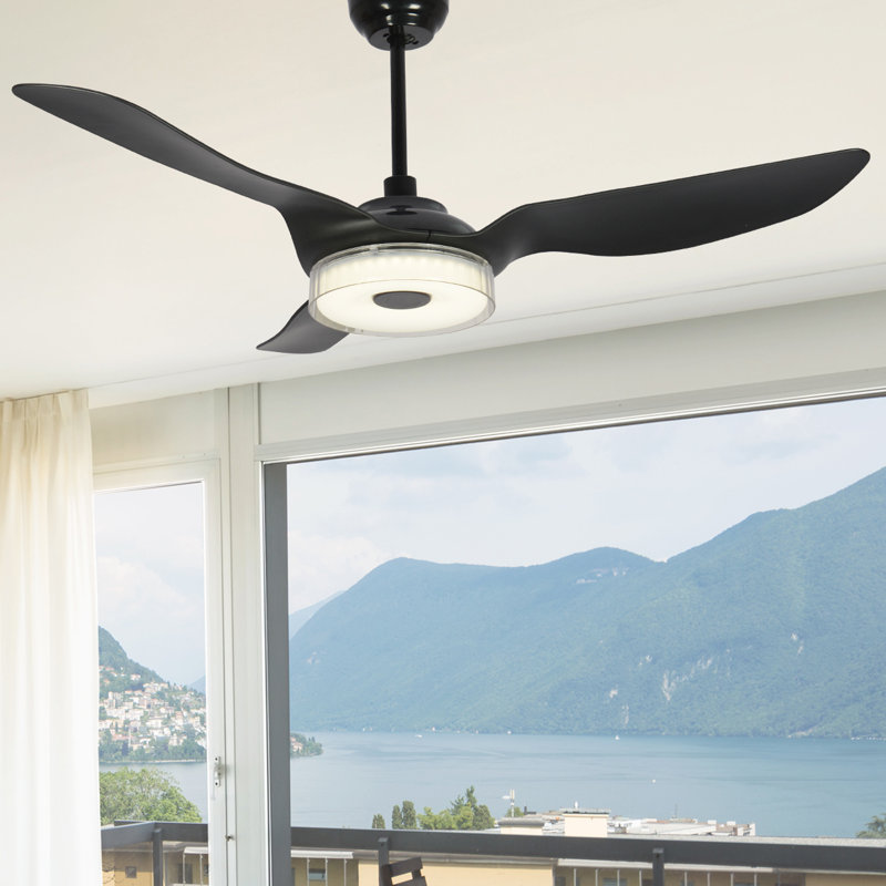 Braylynn 52'' Ceiling Fan with LED Lights, Black