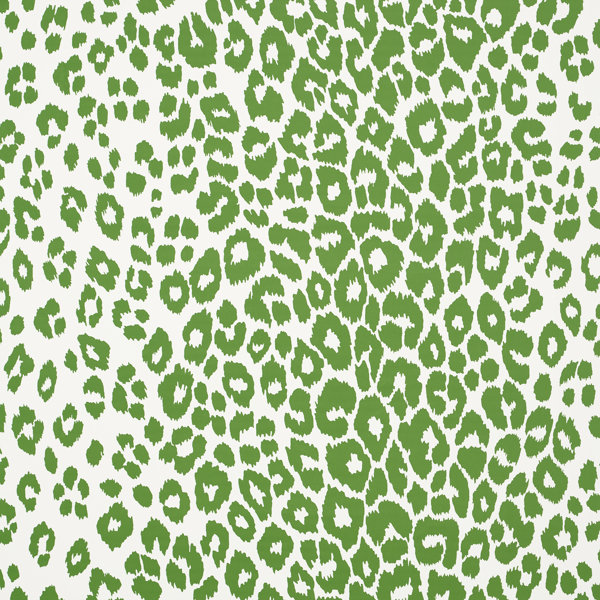Sample - Schumacher Iconic Leopard Pattern Animal Print Wallpaper in Linen  Beige