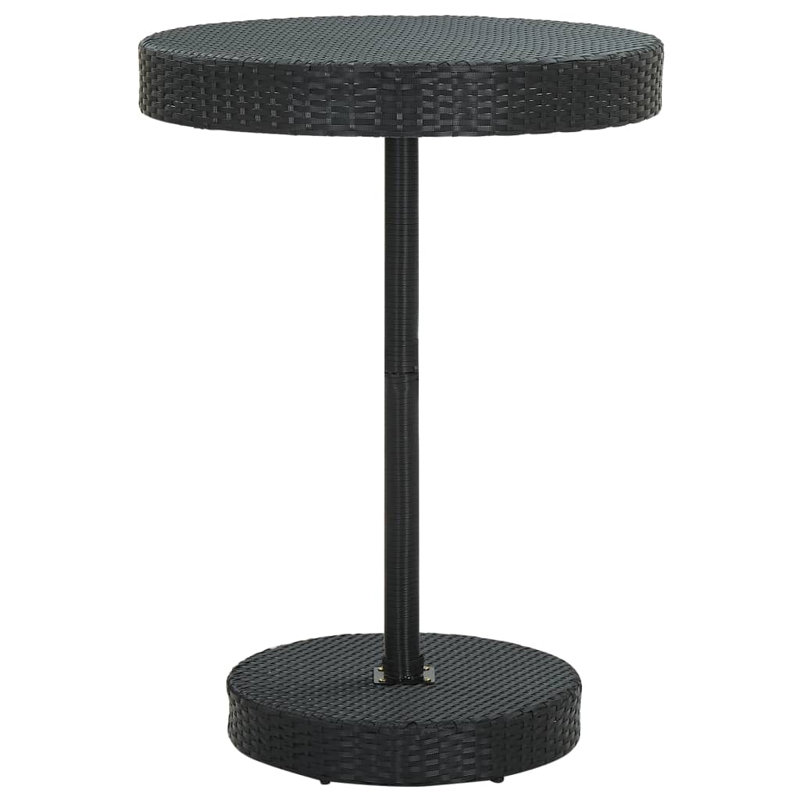 Table de bar en rotin, Noir, 29,7 po x 41,7 po (diamètre x H)