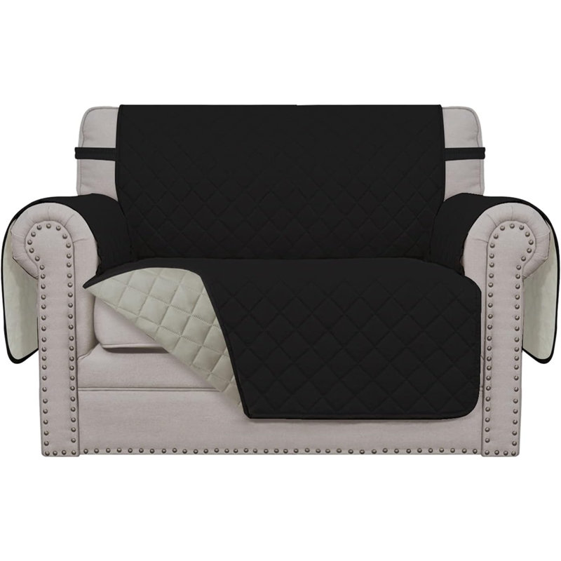 Housse pour canapé réversible, Tissu noir / beige, H 4,25 po x l 11,69 po x P 11,5 po
