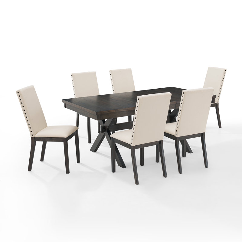 Dunblane Self Storing Leaf Dining Set, 7 Pieces: Table, 6 Chairs