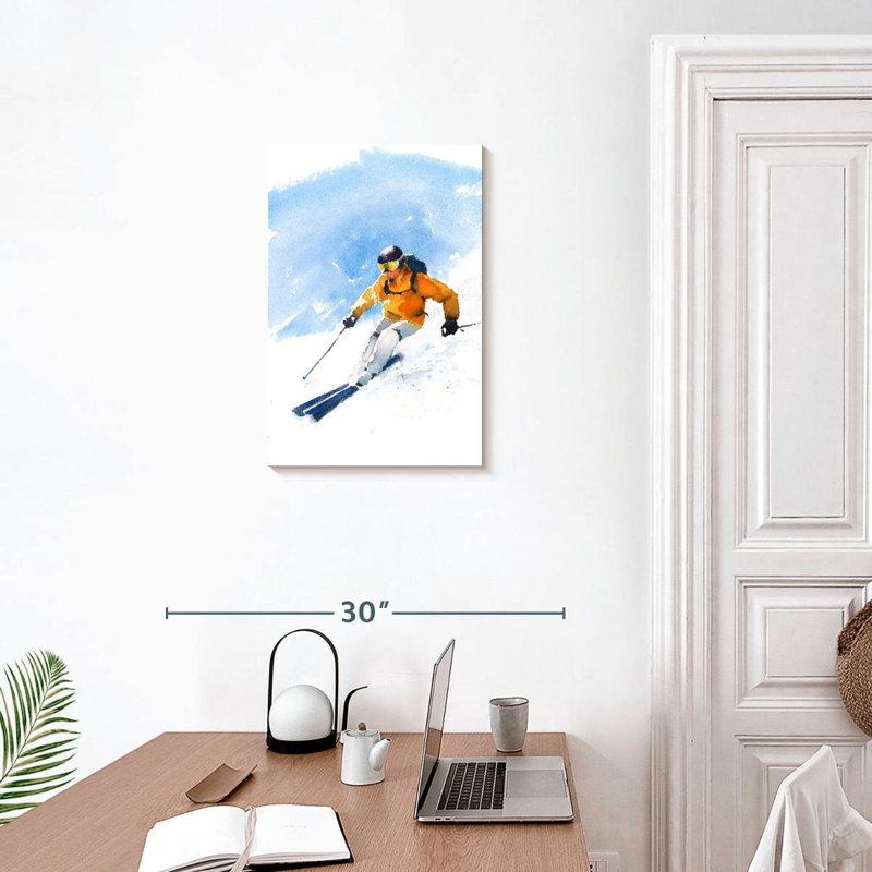 Sireci Skier In Action, 24" H x 16" W