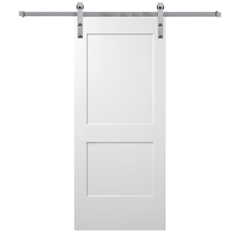 Porte de grange intérieure moulée en bois lambrissé avec trousse de quincaillerie d'installation, 36 po x 80 po