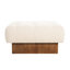 Lin carré rembourré beige, pieds en bois d'hévéa, siège confortable, idéal pour la maison, contreplaqué de haute qualité de 30,72 po de largeur, éponge élastique à densité, 35,02 lb, profondeur