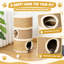 Habitation pour chat à 3 niveaux avec surface de grattage en sisal, perchoir supérieur moelleux et cachettes connectées