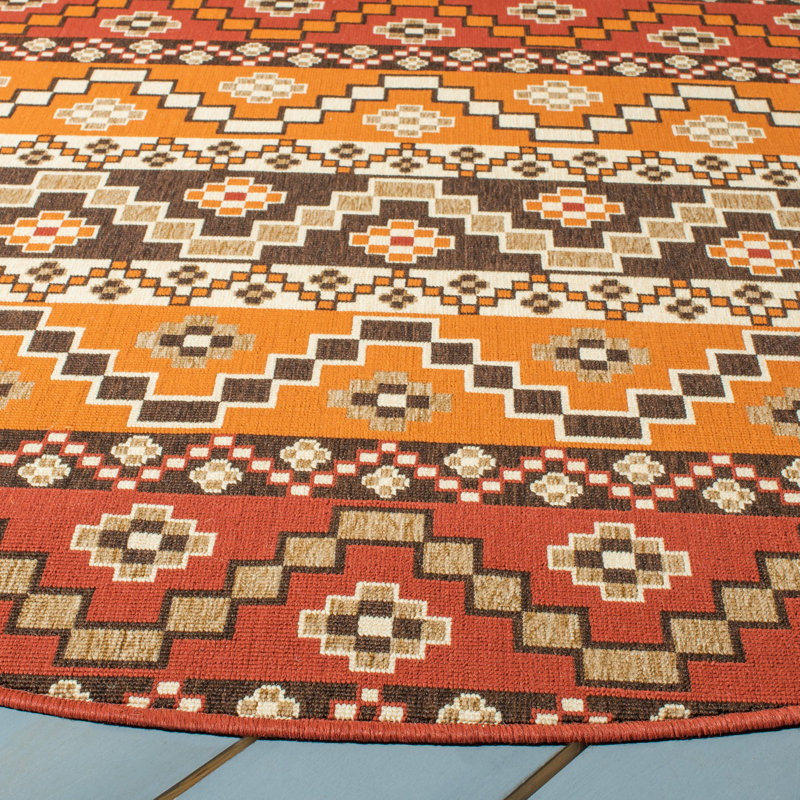 Tapis intérieur / extérieur Northpoint Southwestern, Rond 6 pi 7 po