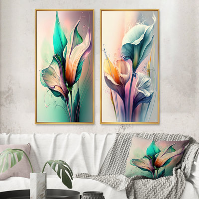 «Colorful Cally Lilies», 2 pièces sur toile
