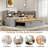 Upholstered Daybed With Trundle, Storage Shelves, Usb & Outlet And Vertical Striped Design-805202967