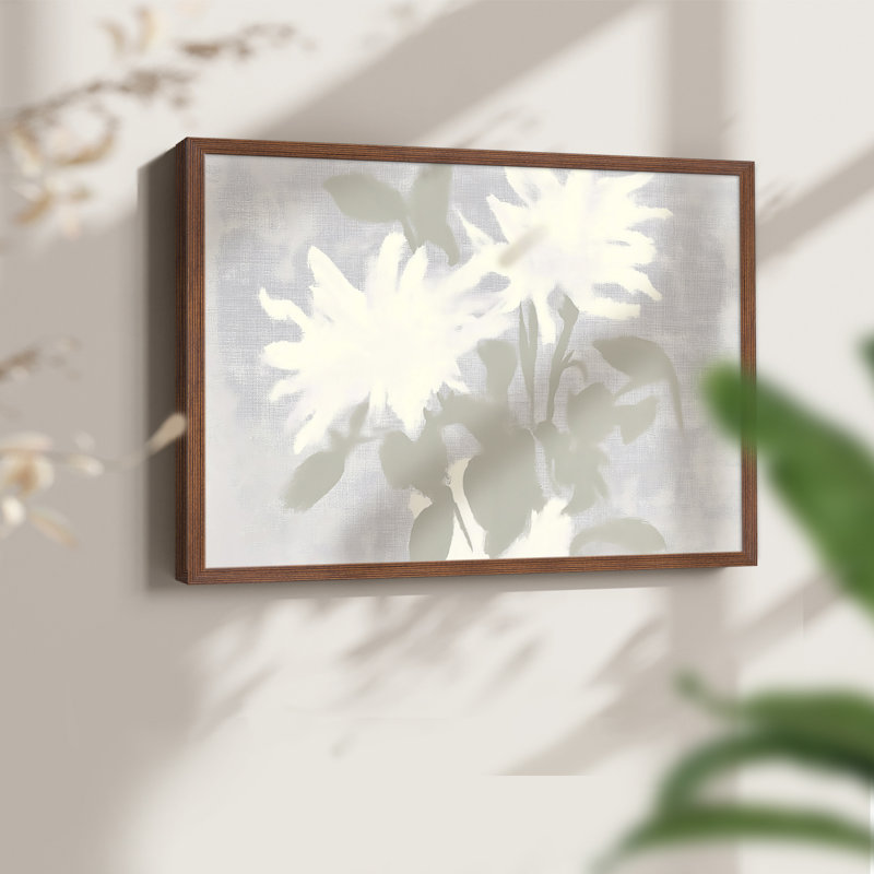 Série florale III - Reproduction encadrée - Restickable, H 16 po x l 20 po, Noyer