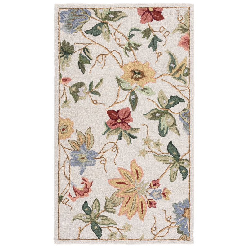 Chelsea Hand Hooked Wool Floral Rug, Rectangle 2'9" x 4'9"