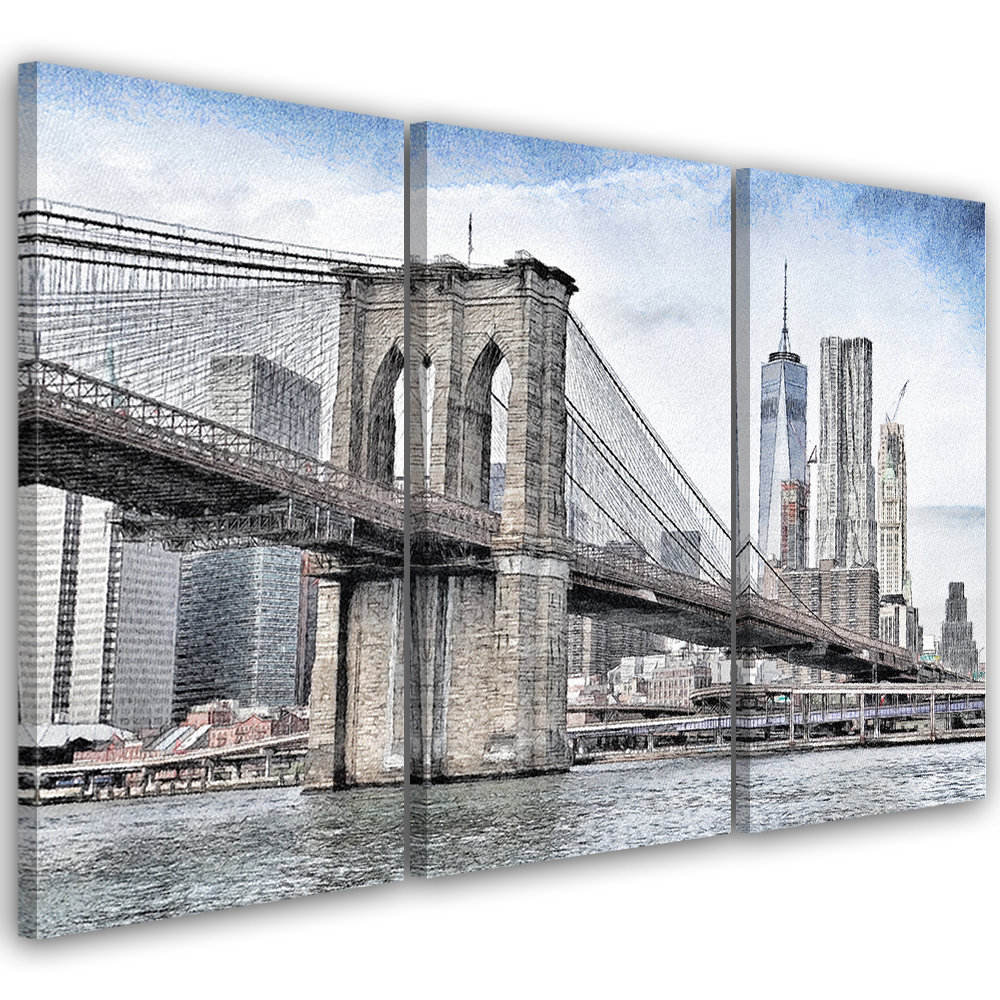 Leinwandbild Brooklyn Bridge Stadt New York