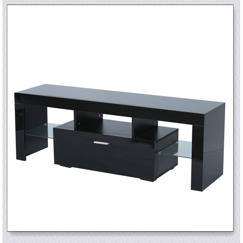 Meuble télé avec lumières DEL, H 17,7 po x L 51,2 po x l 13,8 po, Noir