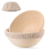 Sourdough Bread Proofing Baskets With Liner, Dough Rising Ratten Bowl For Bread Making And Baking, Round, 8.5 Inch (Set Of 2)