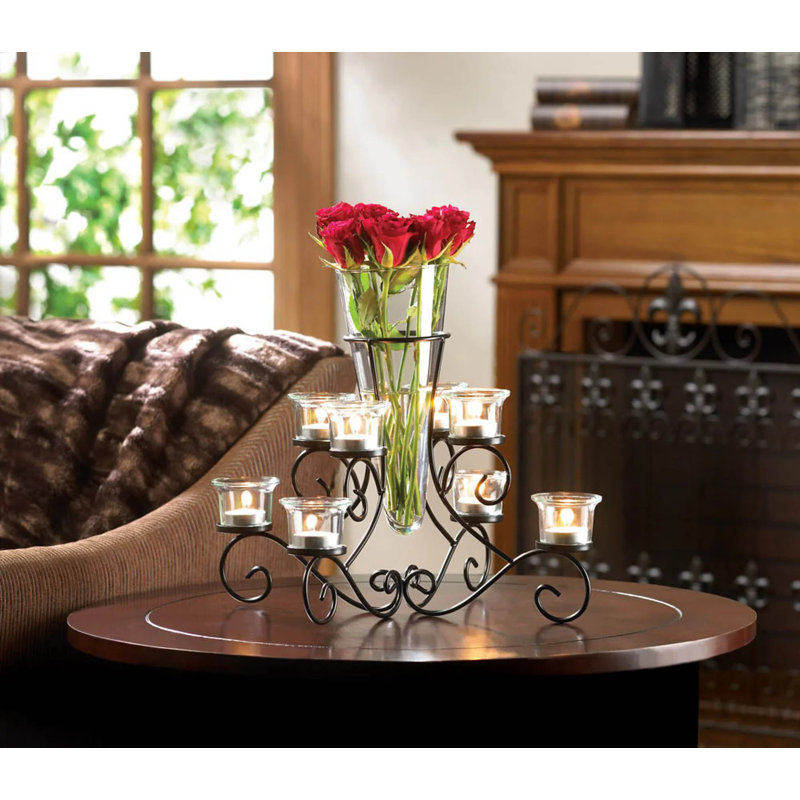 Support à bougie avec vase