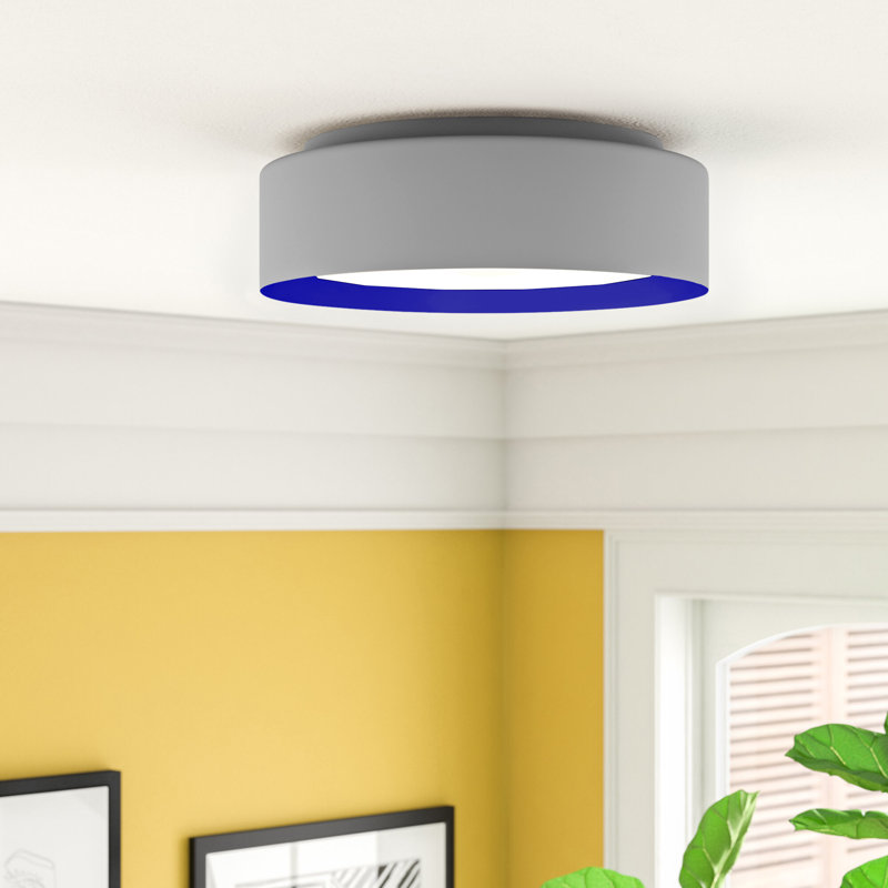 Redas 3-Light Dimmable Flush Mount, Blue