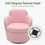 Fauteuil pivotant moderne à 360° en forme de tonneau, fauteuil d'appoint bouclé pour petits espaces-130830825