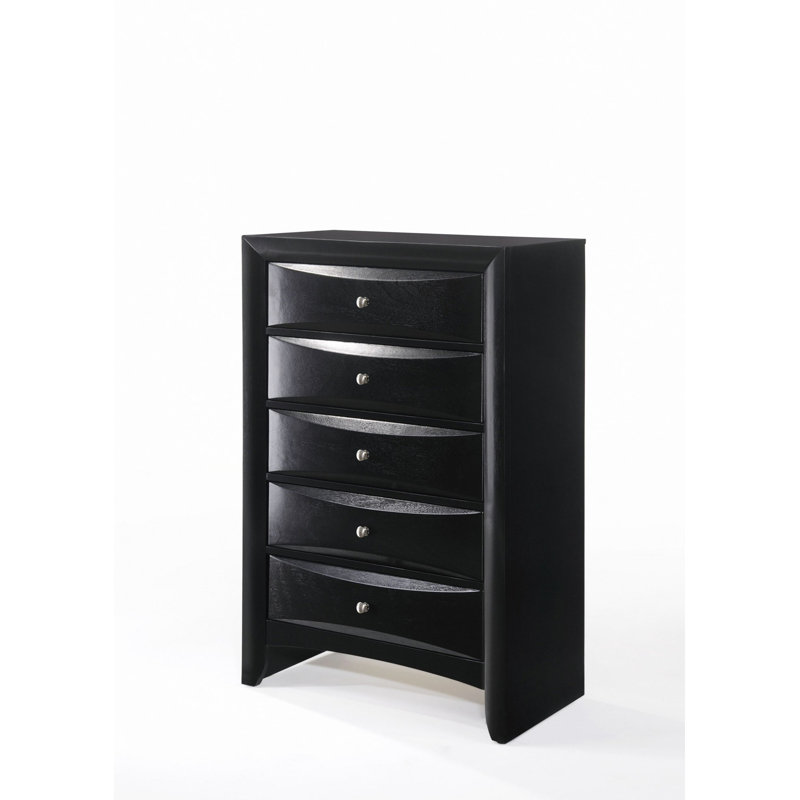 Ireland Oak Finish Chest, Black