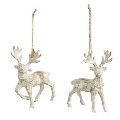 Ensemble d’ornement figurine suspendue pour un renne en acrylique 2 pièces