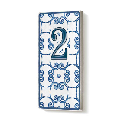 Ewald 15cm H Ceramic Self-Adhesive House Number