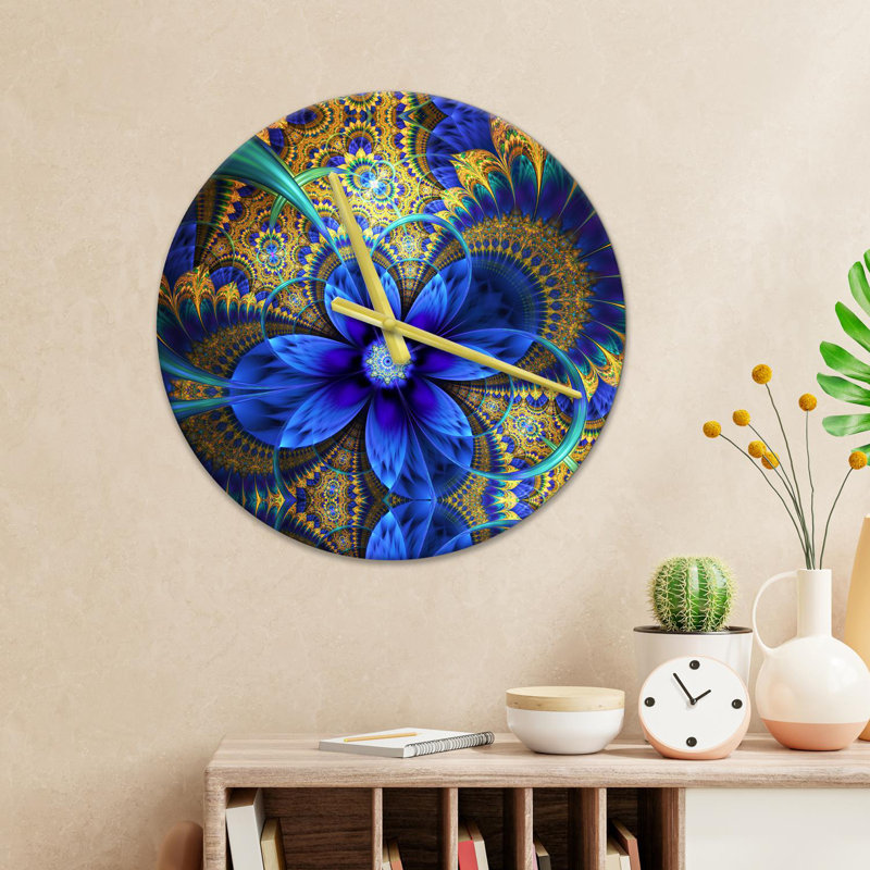 Horloge murale 15,75 po Treyson, Bleu / Jaune