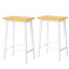 De 2 tabourets de bar en bois massif de 25,6 po de hauteur, blanc avec repose-pieds, 2 chaises de salle à manger modernes, rustique pour îlot de cuisine