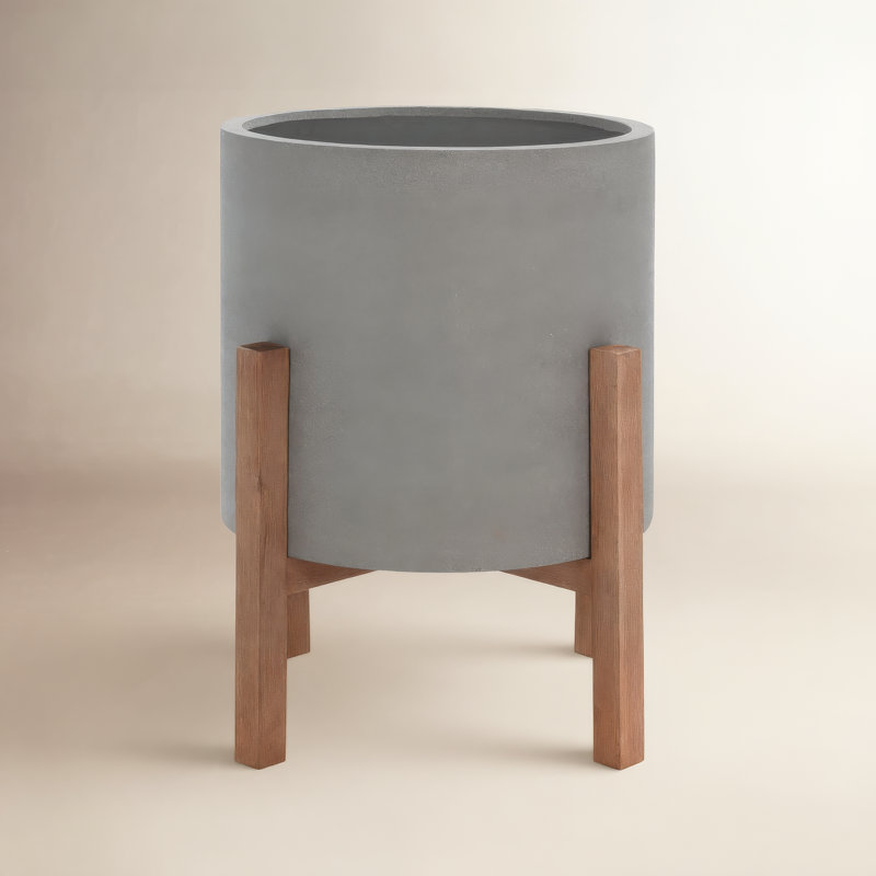 Tabitha Pot Planter, Light Gray, 19" H X 17.1" W X 17.1" D