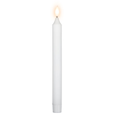 LED Flickering Flameless Taper Church-Top Christmas Candles - 9.75" - White - Set Of 2