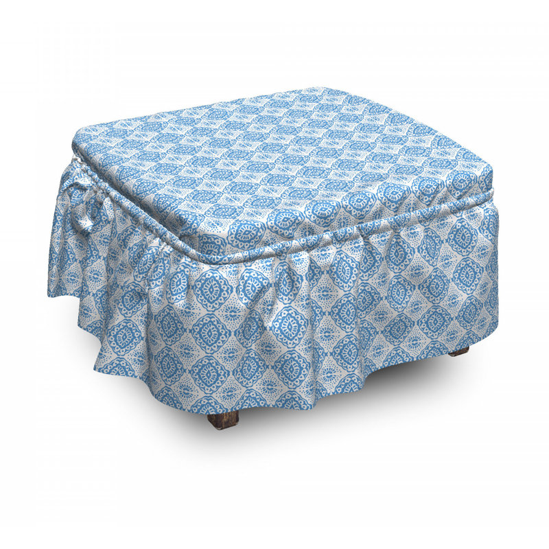Housse pour repose-pieds tuile florale