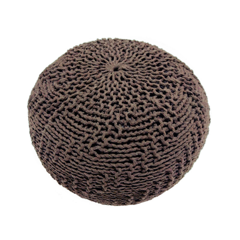 Hazel Pouf, Light Brown Cotton