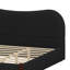 Structure de lit plateforme moderne en tissu avec pieds de support en bois massif-856102777