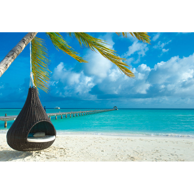 Tropical Maldives Island - Wrapped Canvas Print, 30cm H x 46cm W x 3.8cm D