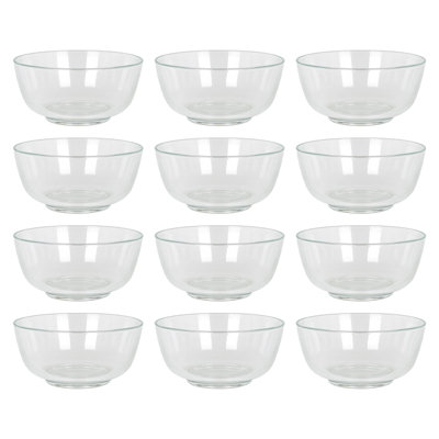 Argon Tableware Glass Snack Bowls - Set of 12 - Serving Bowls for Snacks Desserts Dips & Sides