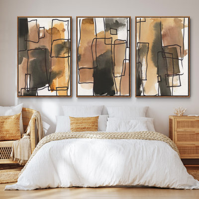 Ensemble de 3 pièces encadrées sur toile Retro Vibe I