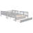 Bunk Bed Set with Trundle Modern Rustic Style Solid Wood Construction.