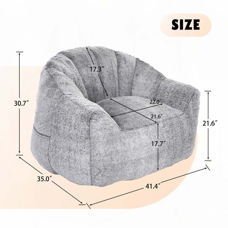 Fauteuil à billes, Fausse fourrure grise foncée