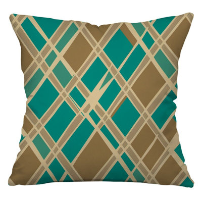 Coussin décoratif réversible en mélange de coton géométrique Cool Geid Grid