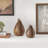 Elize Set Of 2 Modern Abstract Walnut Finish Tabletop Hen Chicken Sculpture Figures