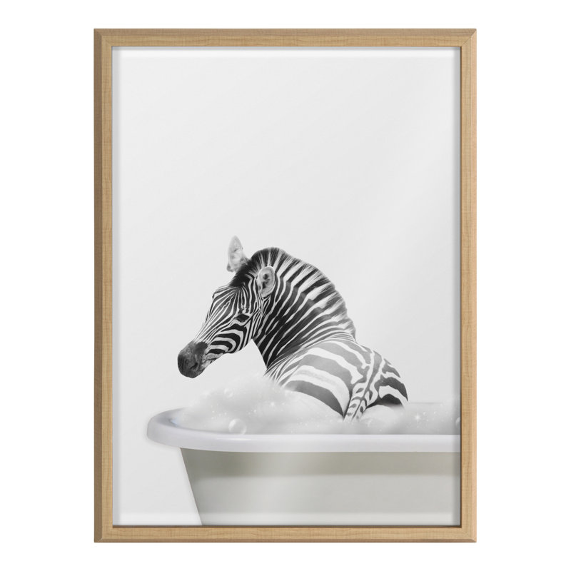 «Zebra» par The Creative Bunch Studio - impression sur cadre flottant sur verre