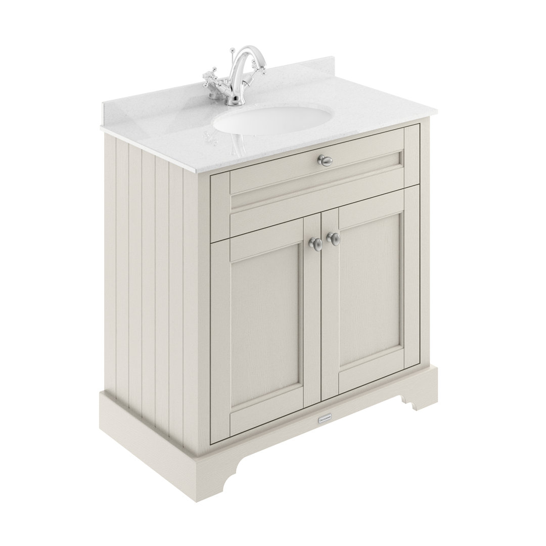 Old London 820mm Single Bathroom Vanity with Integrated Ceramic Basin