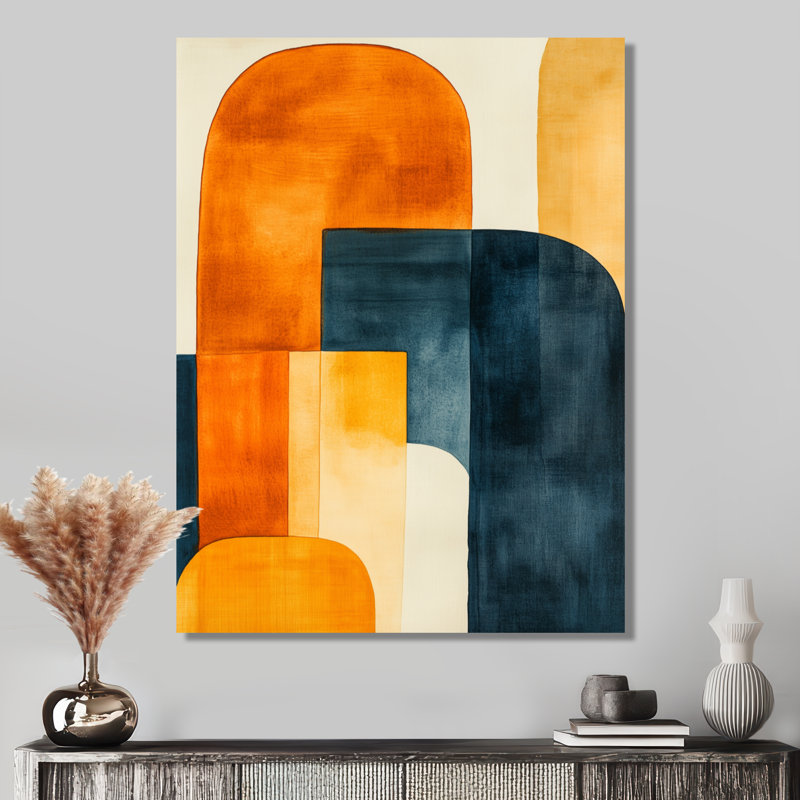Ineva - formes abstraites, impression sur métal moderne, L 24 po x H 32 po