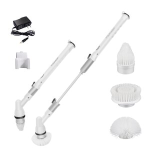 Electric Rotary Cleaning Brush Wireless Kitchen Bathroom Household Cleaning  Brush Rechargeable Spin Scrubber With 3 Brush Tip