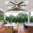 Brillion 72" 6-speed Reversible Ceiling Fan with Dimmable LED Lights and Remote Control-1466008786