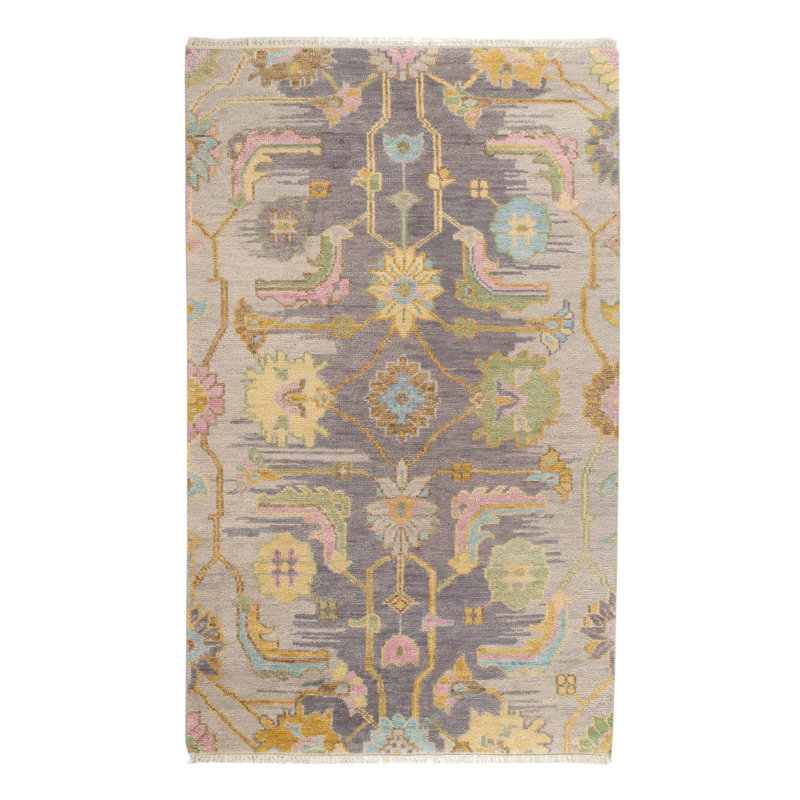 Iris Multi Hand Knotted Wool Rug, Rectangle 9'6" x 13'6"