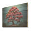 «Mystic Pink Trees In Amethyst Landscape», art mural panneau de bois de séquoia sur bois de pin naturel-974989856